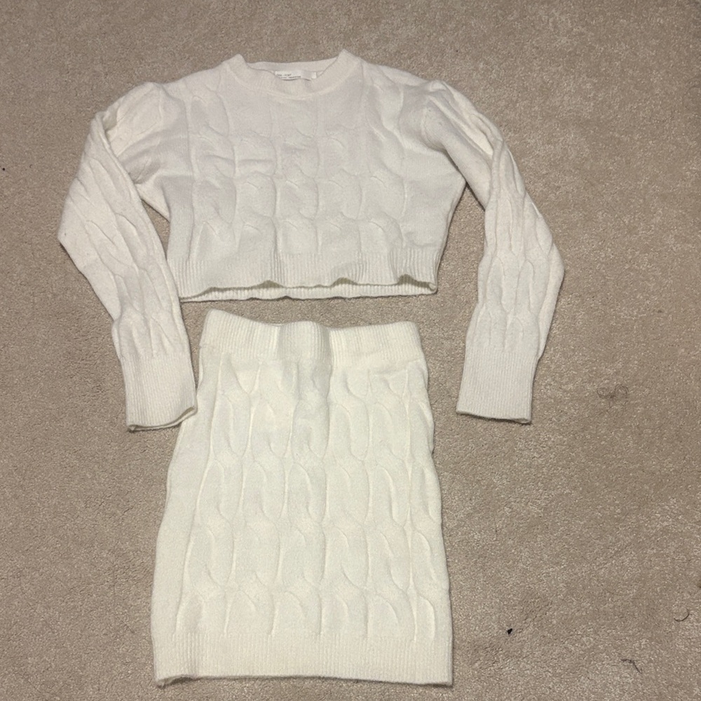 White Cable Knit Set by oak + fort